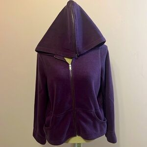 Route 66 Full Zip‎ Sherpa Hoodie Womens Size Large purple Pockets Zip Hood